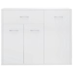 vidaXL Buffet Blanc brillant 88x30x70 cm Bois d'ingénierie