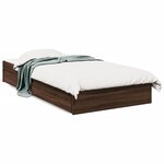 vidaXL Cadre de lit à tiroirs chêne marron 90x190 cm bois d'ingénierie