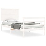 vidaXL Cadre de lit sans matelas blanc bois massif
