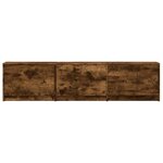 vidaXL Meuble TV avec LED chêne fumé 165x34x40 cm bois d'ingénierie