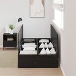 Cadre de lit de rangement vidaXL Chêne noir 100x200 cm