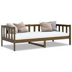 vidaXL Lit de jour sans matelas marron miel bois pin massif 90x200 cm