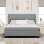Lit à ressorts vidaXL avec matelas gris clair 180x200 cm en tissu