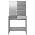 vidaXL Coiffeuse avec LED Sonoma gris 74 5x40x141 cm