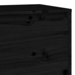 vidaXL Meuble TV Noir 140x35x40 cm Bois de pin massif