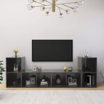 vidaXL Meubles TV 4 Pièces Gris brillant 72x35x36 5 cm Bois d'ingénierie