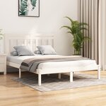 vidaXL Cadre de lit sans matelas blanc 135x190 cm bois massif