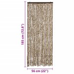 vidaXL Moustiquaire Beige et marron 56x185 cm Chenille