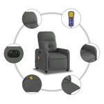 vidaXL Fauteuil inclinable de massage électrique gris foncé tissu