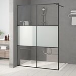 vidaXL Paroi de douche Noir 140x195 cm Verre ESG demi-dépoli