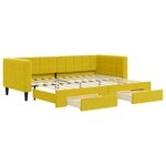 vidaXL Lit de jour avec gigogne et tiroirs jaune 80x200 cm velours