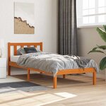 vidaXL Cadre de lit sans matelas cire marron 90x200 cm bois pin massif