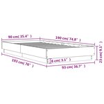 vidaXL Cadre de lit sans matelas avec lumières LED 90x190 cm