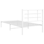 vidaXL Cadre de lit métal sans matelas avec tête de lit blanc 90x190cm