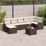 vidaXL Ensemble de 7 Canapés de Jardin avec Coussins Gris Rattan Poly