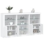 vidaXL Buffet avec lumières LED blanc 181 5x37x100 cm