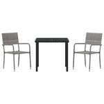vidaXL Ensemble de jardin 3 pièces gris poly rattan