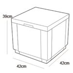 Keter Pouf de rangement Cube avec coussin Cappuccino