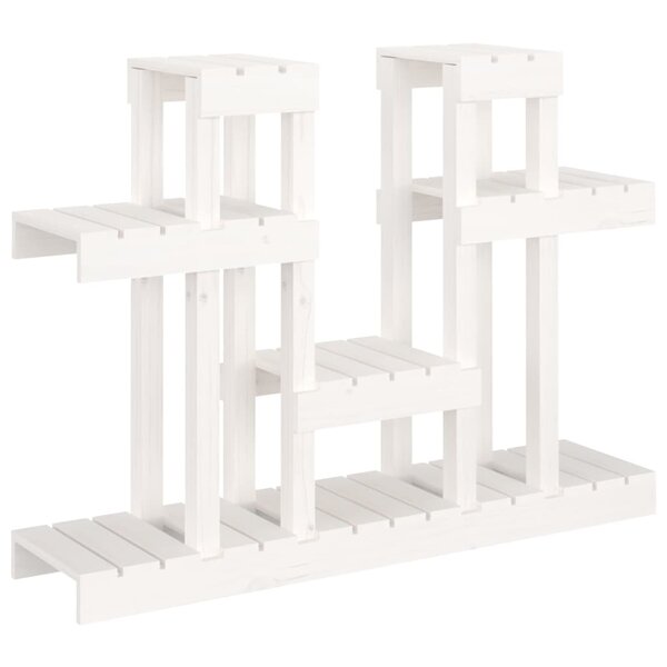 vidaXL Support à plantes Blanc 104 5x25x77 5 cm Bois massif de pin