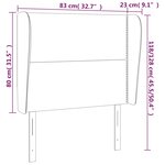 vidaXL Tête de lit avec oreilles Bleu foncé 83x23x118/128 cm Velours