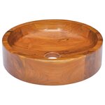 vidaXL Lavabo Bois de teck massif Φ40x10 cm