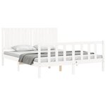 vidaXL Cadre de lit sans matelas blanc 160x200 cm bois de pin massif
