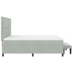 vidaXL Lit box spring avec matelas et banc gris clair 180x200 cm velours