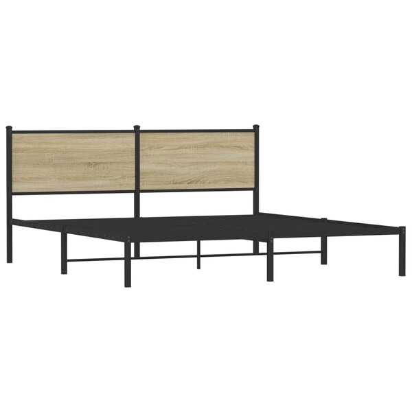 vidaXL Cadre de lit en métal sans matelas chêne sonoma 160x200 cm