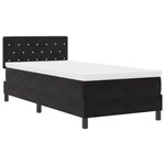 Lit à ressort vidaXL avec matelas et LED Noir 100x200 cm Velours