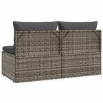 vidaXL Canapé de jardin 2 places avec coussins Gris Résine tressée