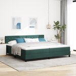 Lit Box Spring vidaXL avec Matelas & LED Vert Foncé 200x200 cm Velours