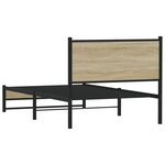 vidaXL Cadre de lit en métal sans matelas chêne sonoma 107x203 cm