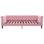 vidaXL Lit de jour avec gigogne et tiroirs rose 100x200 cm velours