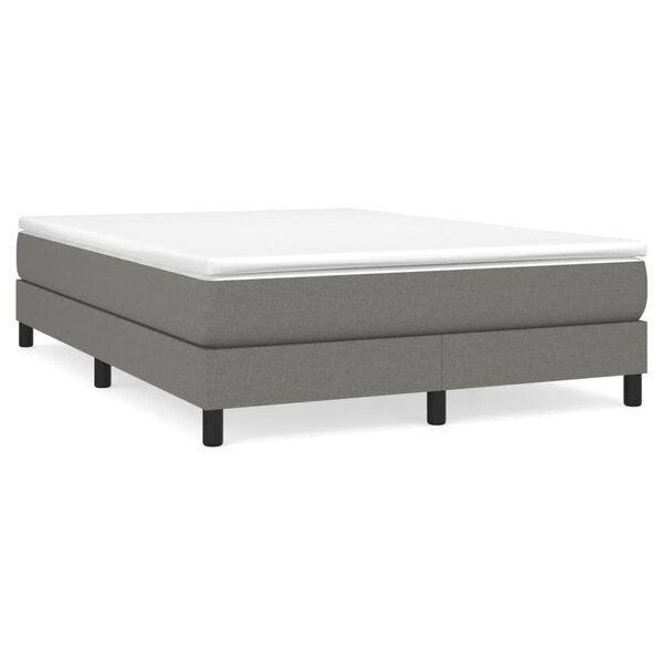vidaXL Cadre de lit Gris foncé 140 x 200 cm Tissu