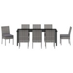 vidaXL Ensemble de salle à manger jardin 9 pièces Gris Poly Rattan