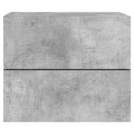 vidaXL Tables de chevet murales avec lumières LED 2 Pièces gris béton