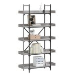 vidaXL Bibliothèque 5 niveaux sonoma gris 100x33x180 5 cm