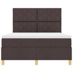 vidaXL Lit box spring avec matelas brun foncé 140x190 cm tissu