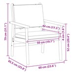 Chaises de jardin vidaXL 2 Pièces avec coussins en bois d'acacia solide