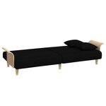 vidaXL Canapé-lit à 2 places et oreillers et repose-pied noir velours