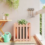 vidaXL Jardinière avec design de clôture 60x60x60 cm Douglas massif