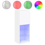 vidaXL Meuble TV avec lumières LED blanc 40 5x30x102 cm