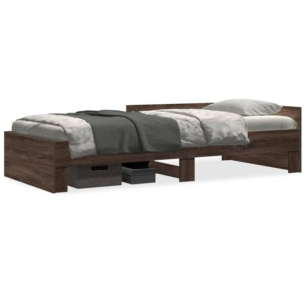 vidaXL Cadre de lit sans matelas chêne marron 100x200 cm