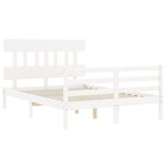 vidaXL Cadre de lit sans matelas blanc 140x190 cm bois massif