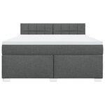 vidaXL Sommier à lattes de lit avec matelas Gris foncé 180x200cm Tissu