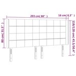 vidaXL Tête de lit à LED Gris clair 203x16x118/128 cm Tissu
