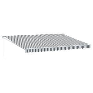 vidaXL Auvent rétractable anthracite et blanc 5x3 m tissu et aluminium