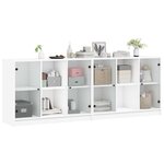 vidaXL Bibliothèque avec portes blanc 204x37x75 cm bois d'ingénierie