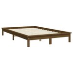 vidaXL Cadre de lit sans matelas marron miel bois massif