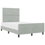 vidaXL Cadre de lit Gris clair 120x190 cm Velours